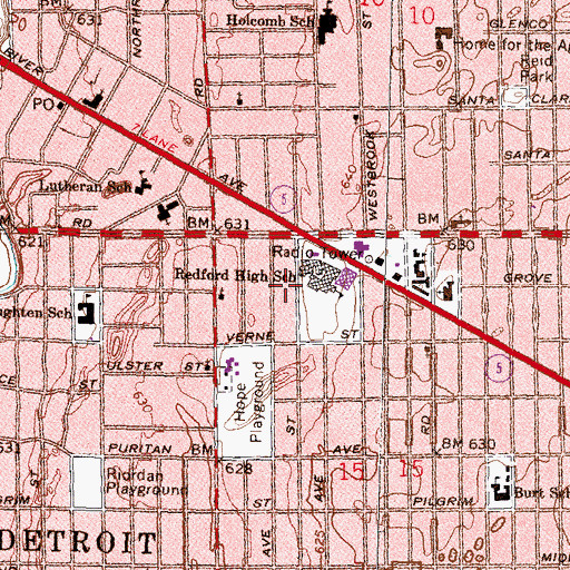 Topographic Map of African Heritage Cultural Center, MI