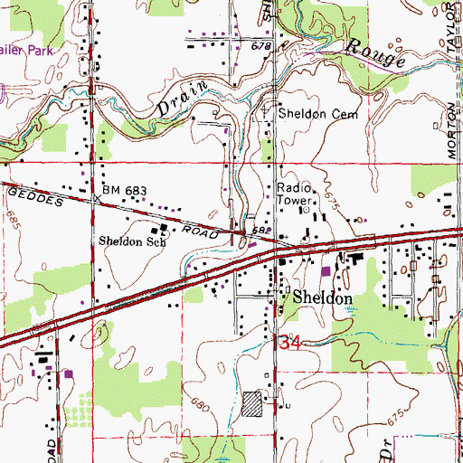 Topographic Map of Agape Christian Academy, MI