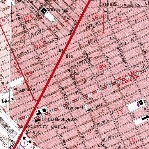 Topographic Map of Alpha and Omega Church of God in Christ, MI