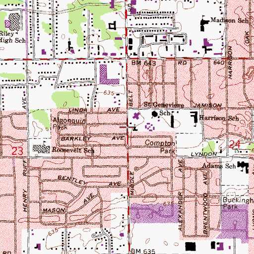 Topographic Map of American Montessori Academy, MI