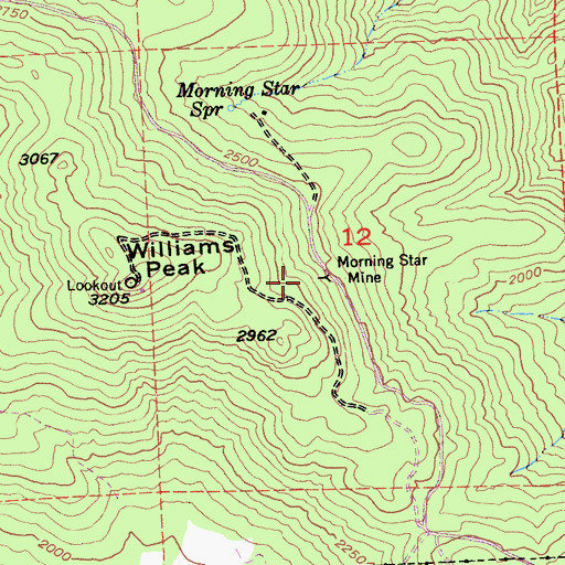 Topographic Map of Morning Star Mine, CA