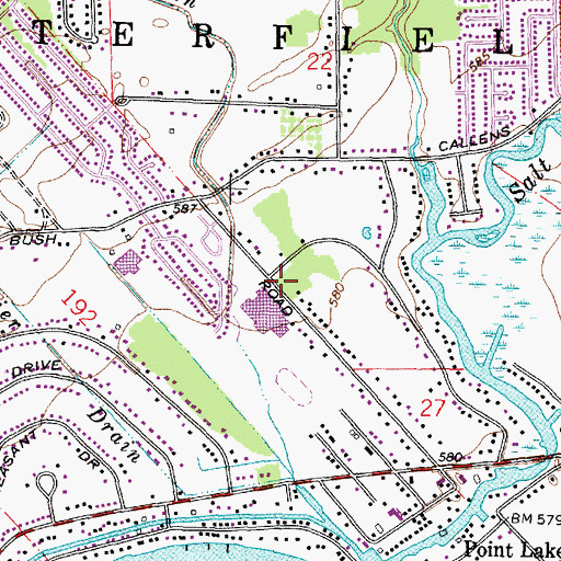 Topographic Map of Anchor Bay Middle School South, MI