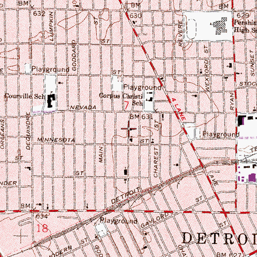 Topographic Map of Anderson Memorial Church of God and Christ, MI