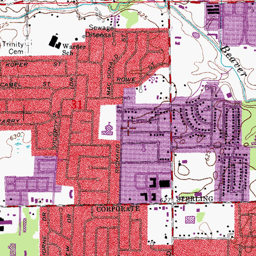 Topographic Map of Angus Elementary School, MI