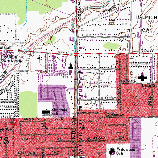 Topographic Map of Antioch Baptist Academy, MI