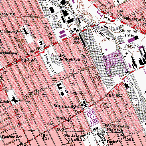 Topographic Map of Apostle Paul Missionary Baptist Church, MI