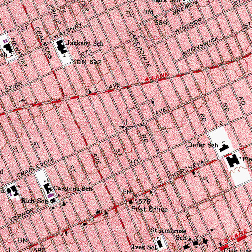 Topographic Map of Apostolic Baptist Church, MI