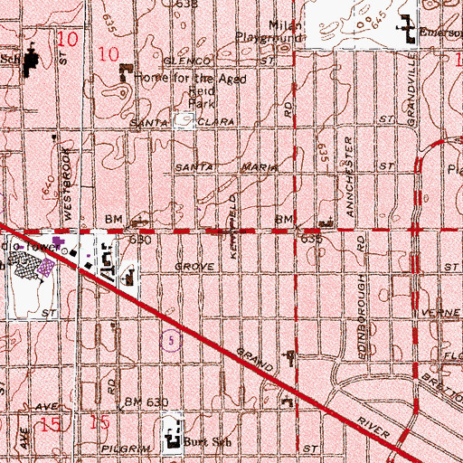 Topographic Map of Apostolic Church of God and Christ Jesus, MI