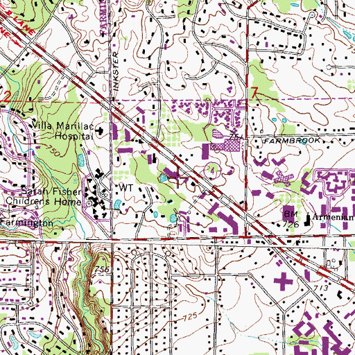 Topographic Map of Applegate Square Shopping Center, MI