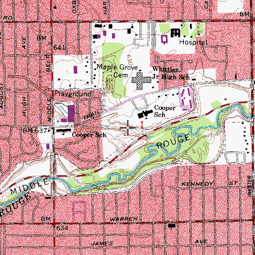 Topographic Map of Arbor Town Square Shopping Center, MI