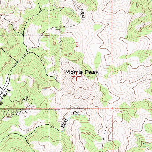 Topographic Map of Morris Peak, CA