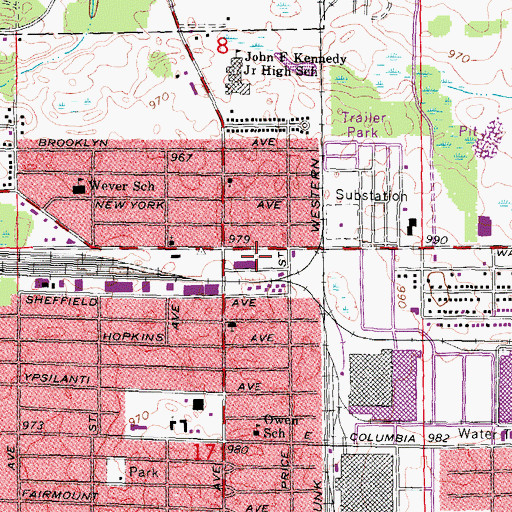 Topographic Map of Atlas Foodland Plaza Shopping Center, MI