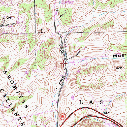 Topographic Map of Muertos Canyon, CA