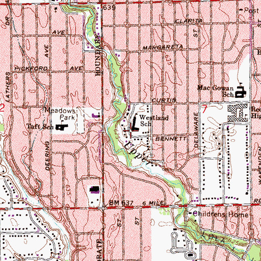 Topographic Map of B Beck Education Center, MI