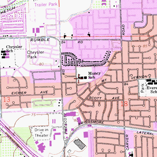 Topographic Map of Stanislaus Union Elementary School, CA