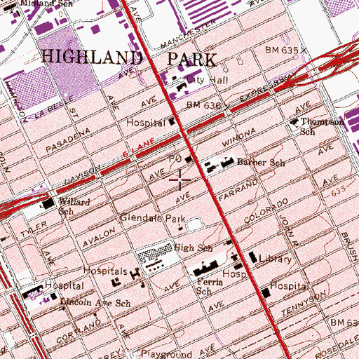 Topographic Map of Barber Focus School of Math Science and Technology, MI