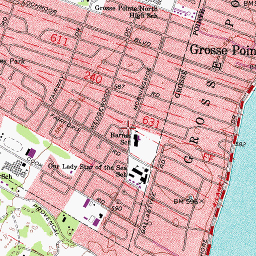 Topographic Map of Barnes Early Childhood Center, MI