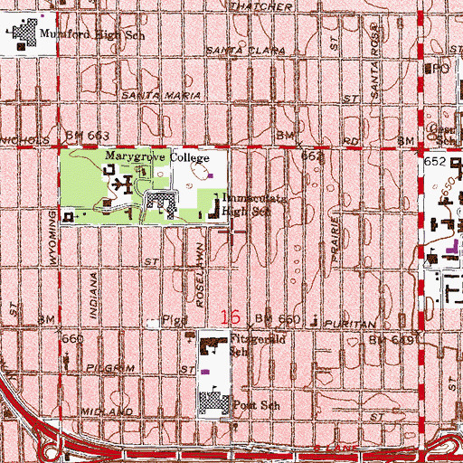 Topographic Map of Bates Academy, MI