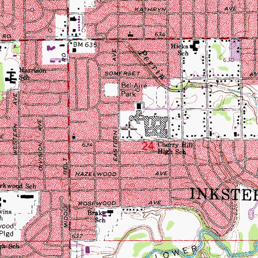 Topographic Map of Beacon Day Treatment Center School, MI