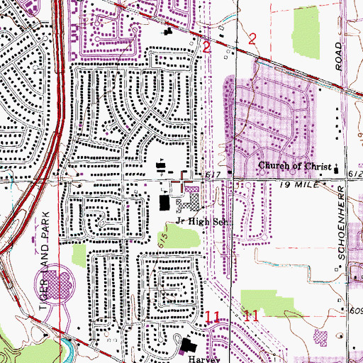 Topographic Map of Bemis Junior High School, MI