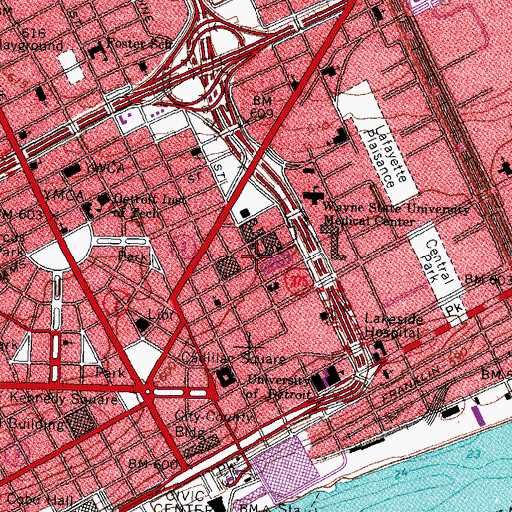 Topographic Map of Benjamin Carson Academy, MI