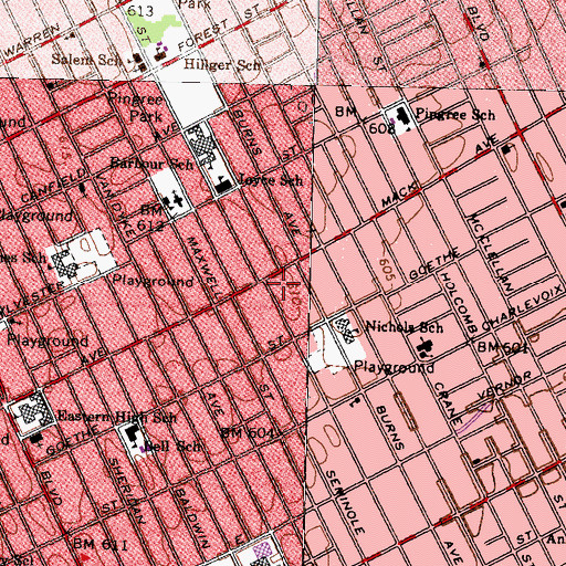 Topographic Map of Benjamin E Mays Male Academy, MI
