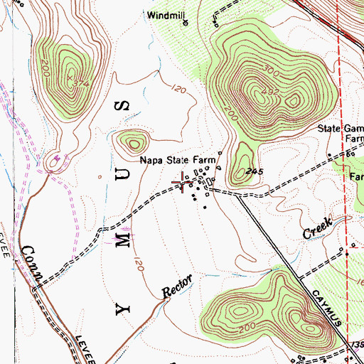 Topographic Map of Napa State Farm, CA