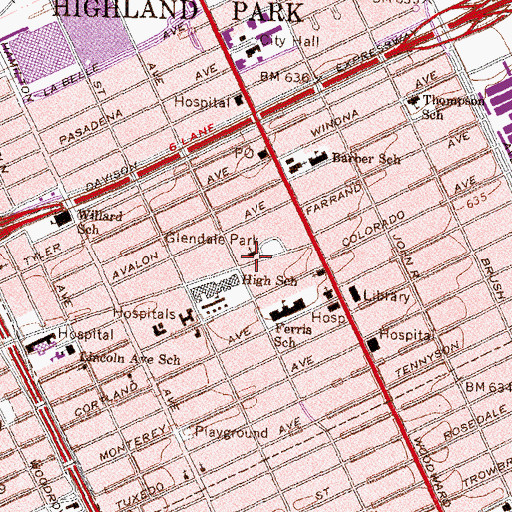 Topographic Map of Bethel Friendship Missionary Baptist Church, MI