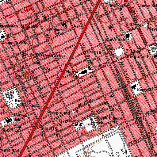 Topographic Map of Bethlehem Assembly Full Gospel Baptist Church, MI