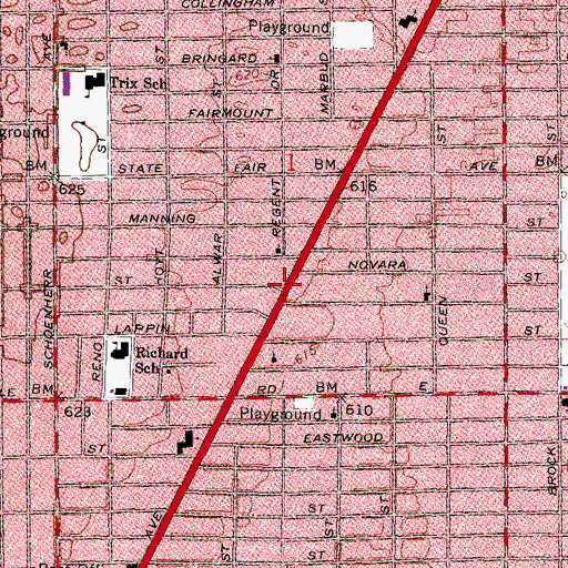 Topographic Map of Bible Standard Church of God, MI