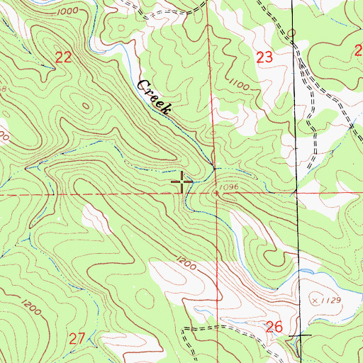 Topographic Map of Nassau Creek, CA