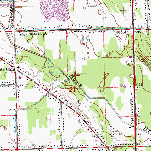 Topographic Map of Birch Grove Plaza Shopping Center, MI