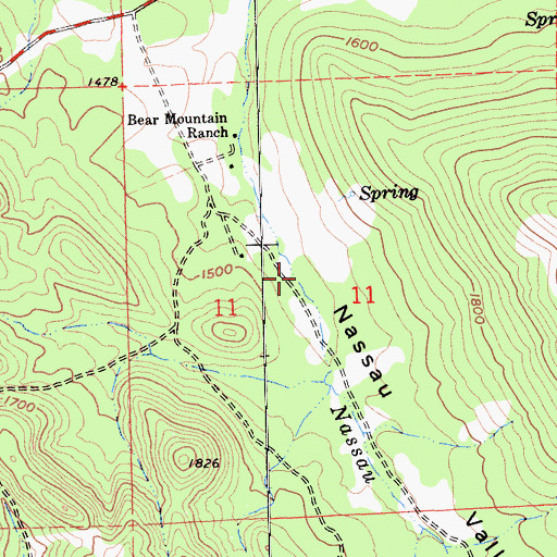 Topographic Map of Nassau Valley, CA