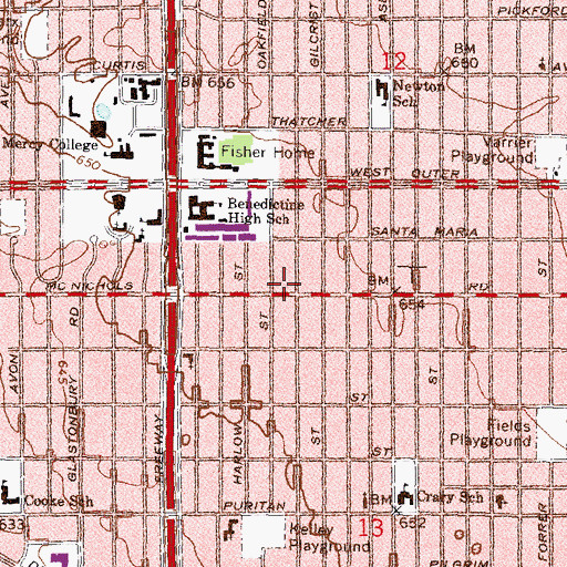 Topographic Map of Blackwell Christian Academy, MI