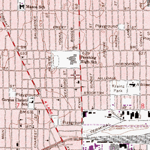 Topographic Map of Blessed Trinity Missionary Baptist Church, MI