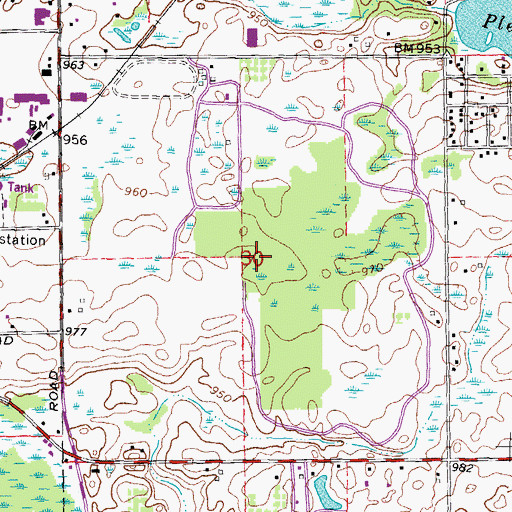 Topographic Map of Bloomfield Avenue Shoppes, MI