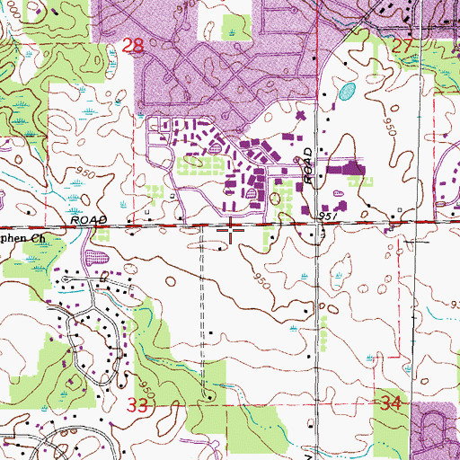 Topographic Map of Bloomfield Maples Montessori School, MI