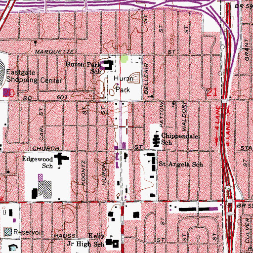 Topographic Map of Bon Secours Diagnostic Center, MI