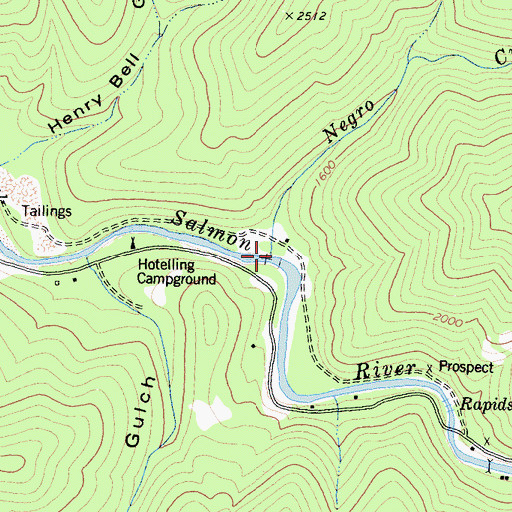 Topographic Map of Negro Creek, CA