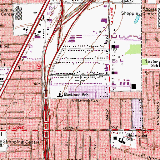 Topographic Map of Bon Secours Shores Family Physicians, MI