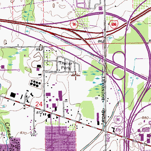 Topographic Map of Botsford Center for Health Improvement, MI