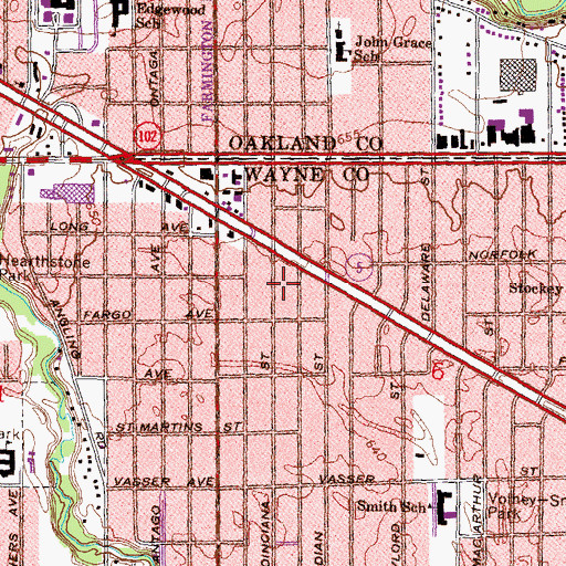 Topographic Map of Botsford Family Services, MI