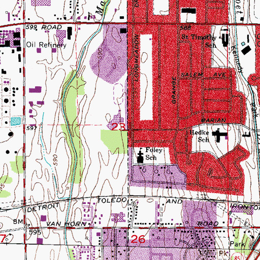 Topographic Map of Boyd W Arthurs Middle School, MI