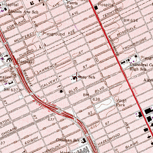 Topographic Map of Boykins Continuing Education Center, MI