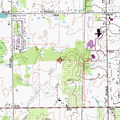 Topographic Map of Briar Pointe Plaza Shopping Center, MI
