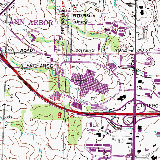 Topographic Map of Briarwood Medical Group, MI