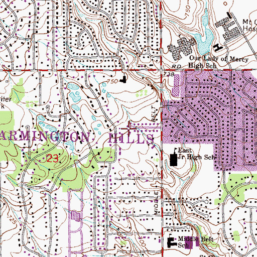 Topographic Map of Briarwood Senior Housing, MI