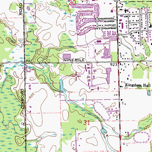 Topographic Map of Brookdale Square Shopping Center, MI