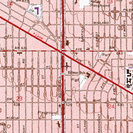 Topographic Map of Bushnell Child Study Club, MI