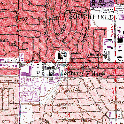 Topographic Map of Bussey Center for Early Child Education, MI